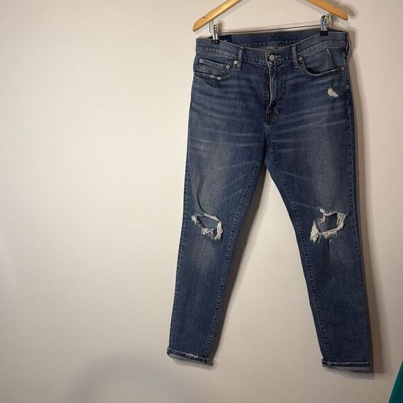 Abercrombie & Fitch Men’s Athletic Skinny Stretch Jeans - Distressed, Size 34x32 - Picture 1 of 9
